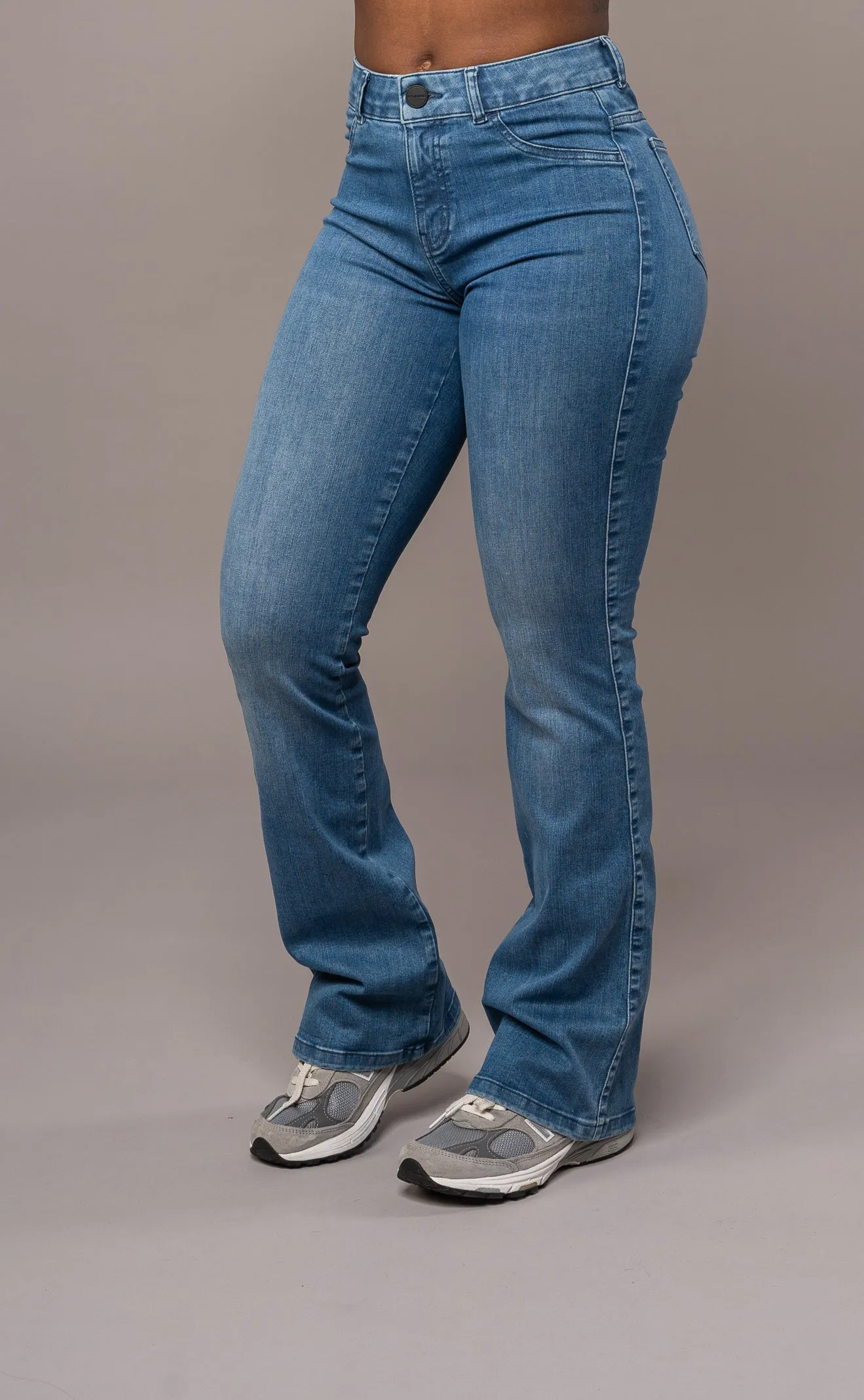 Womens Flared Mid Waisted Fitjeans - Azure Blue sold by Fit Jeans product image thumbnail 3