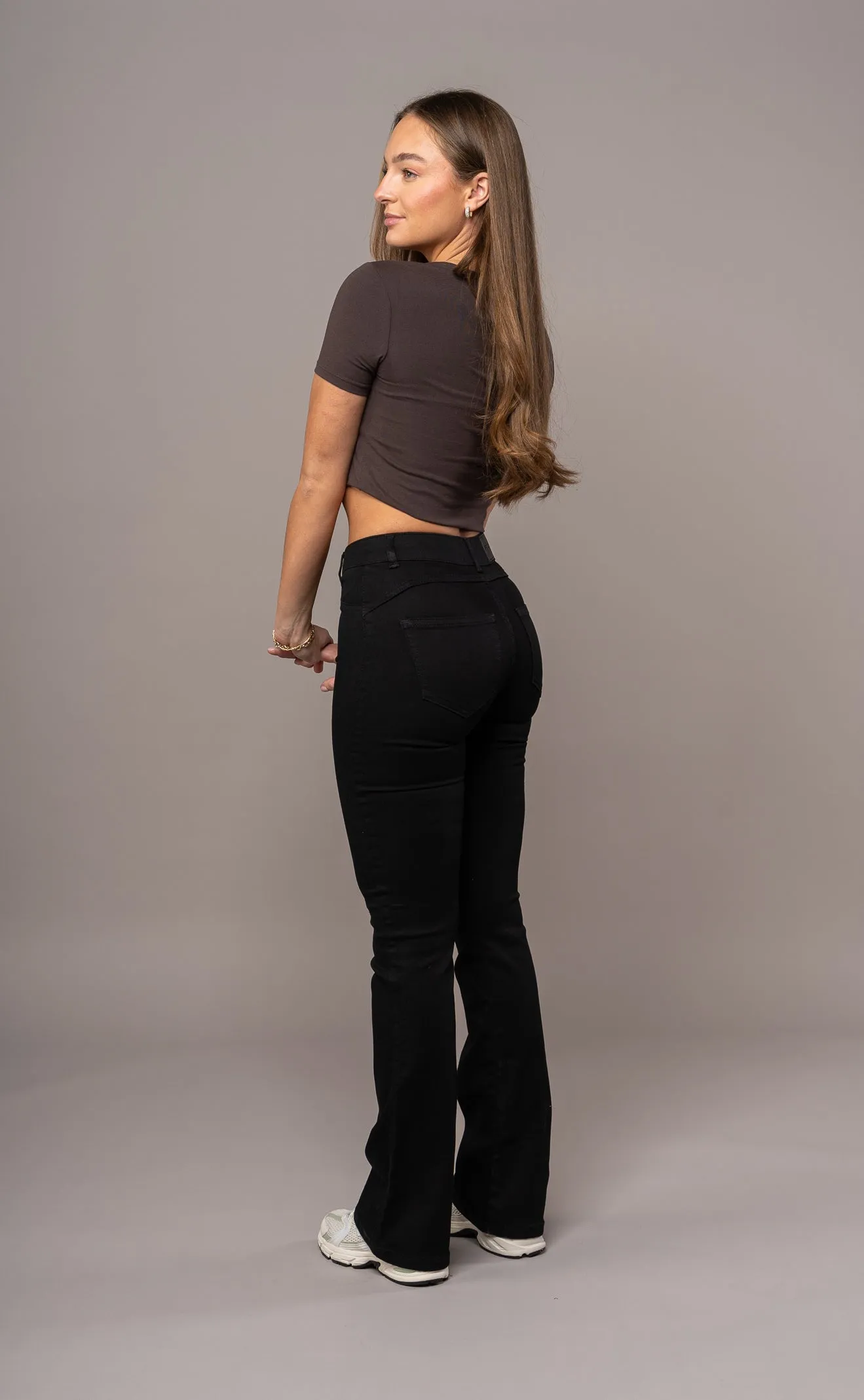Womens Flared Mid Waisted Fitjeans - Black sold by Fit Jeans product image thumbnail 2