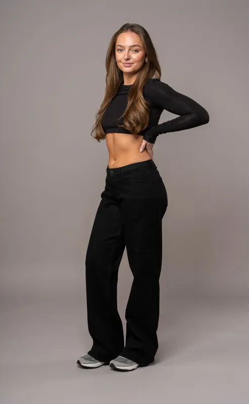 Womens Baggy Low Waisted Fitjeans - Black sold by Fit Jeans