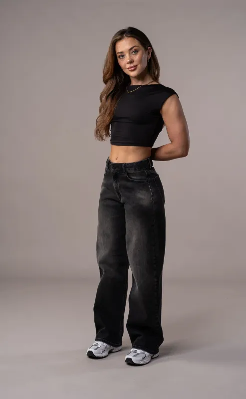 Womens Baggy Fitjeans - Worn Black sold by Fit Jeans