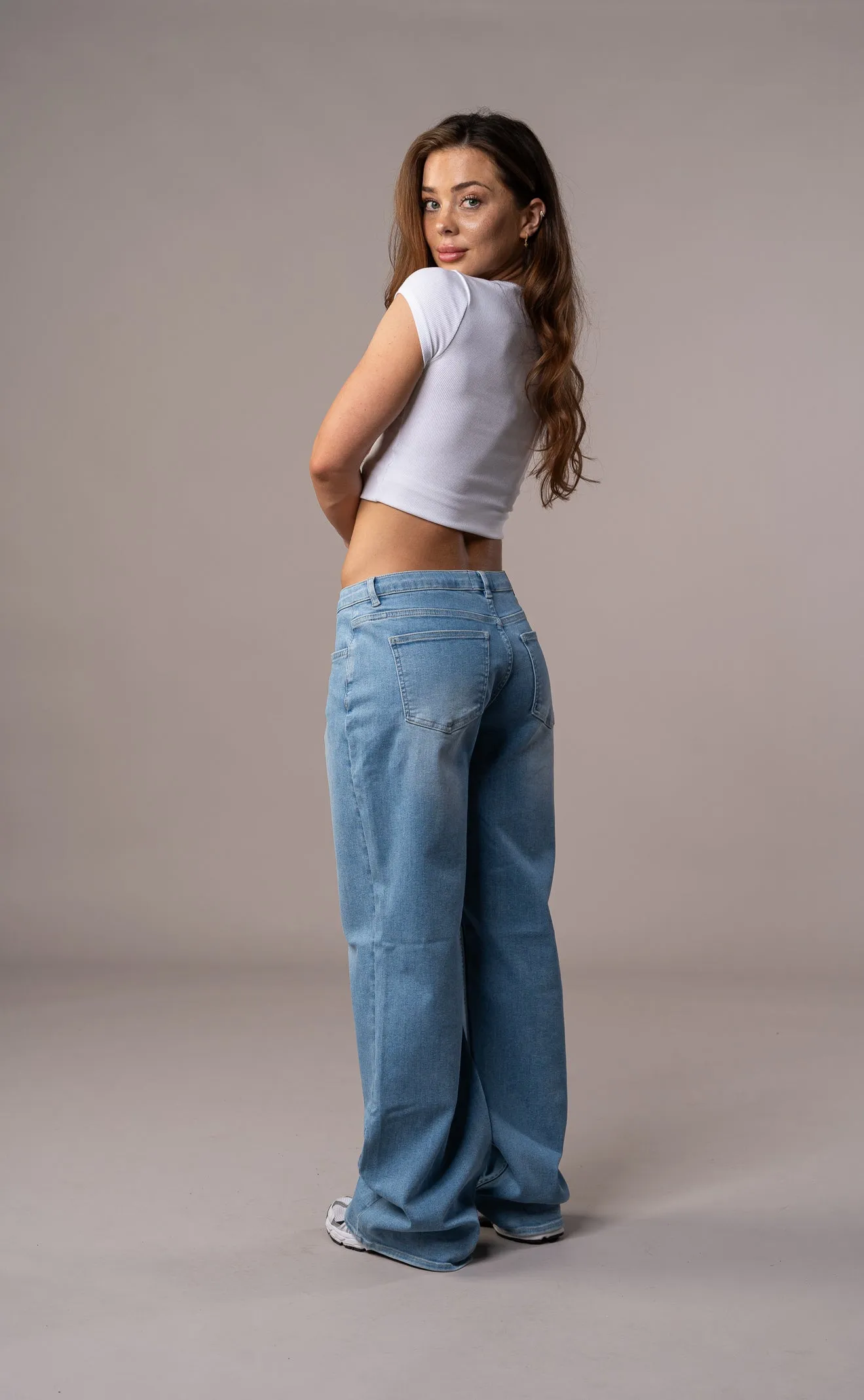 Womens Baggy Low Waisted Fitjeans - Arctic Light Blue sold by Fit Jeans product image thumbnail 2