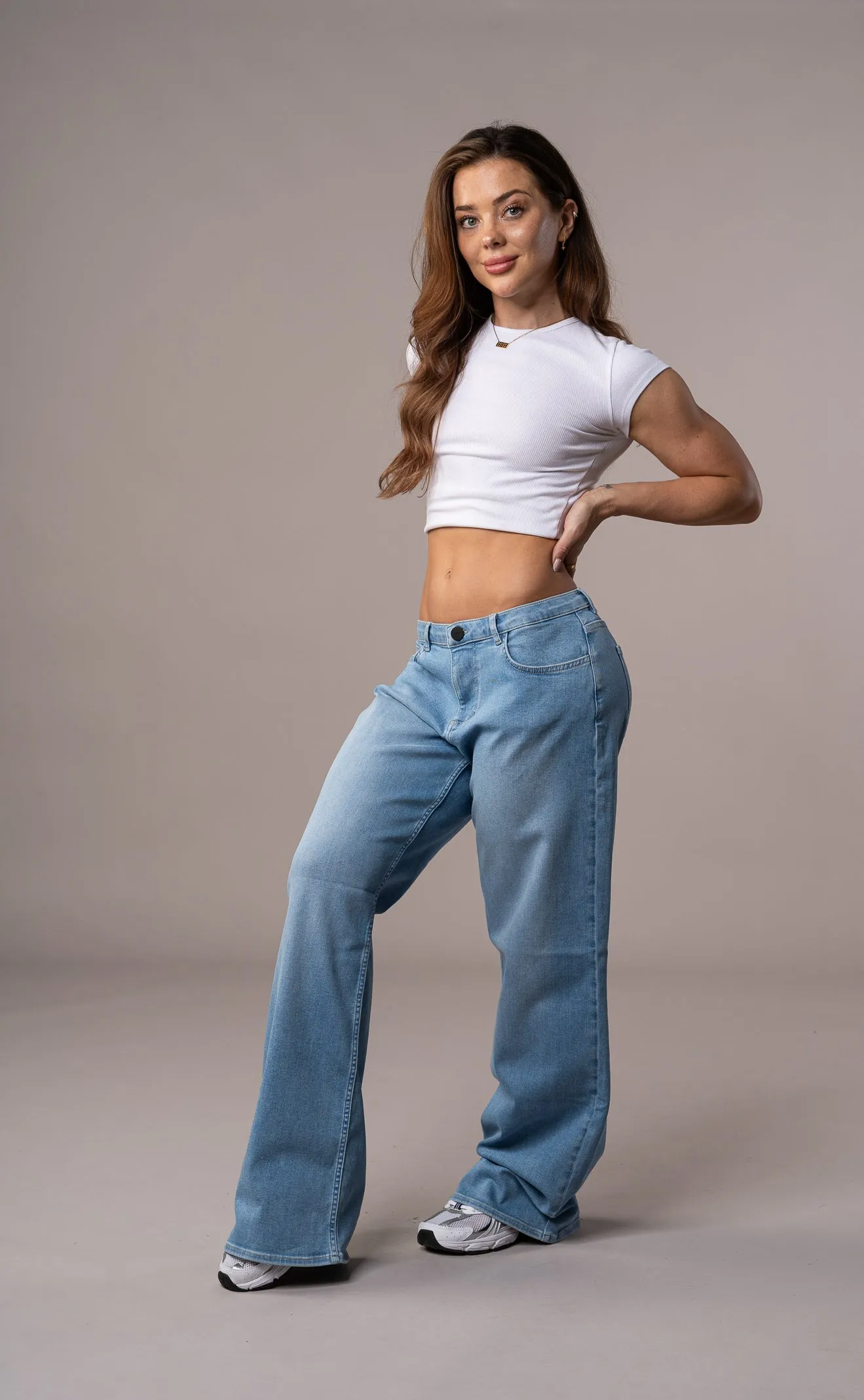 Womens Baggy Low Waisted Fitjeans - Arctic Light Blue sold by Fit Jeans