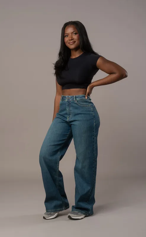 Womens Baggy Fitjeans - Marble Green sold by Fit Jeans