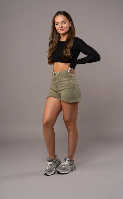 Womens Pastel Fitjeans Shorts - Khaki sold by Fit Jeans