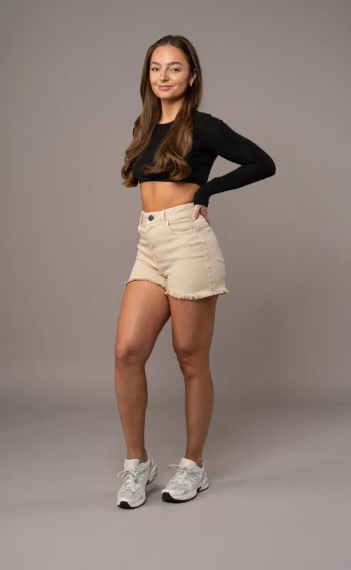 Womens Pastel Fitjeans Shorts - Sand sold by Fit Jeans
