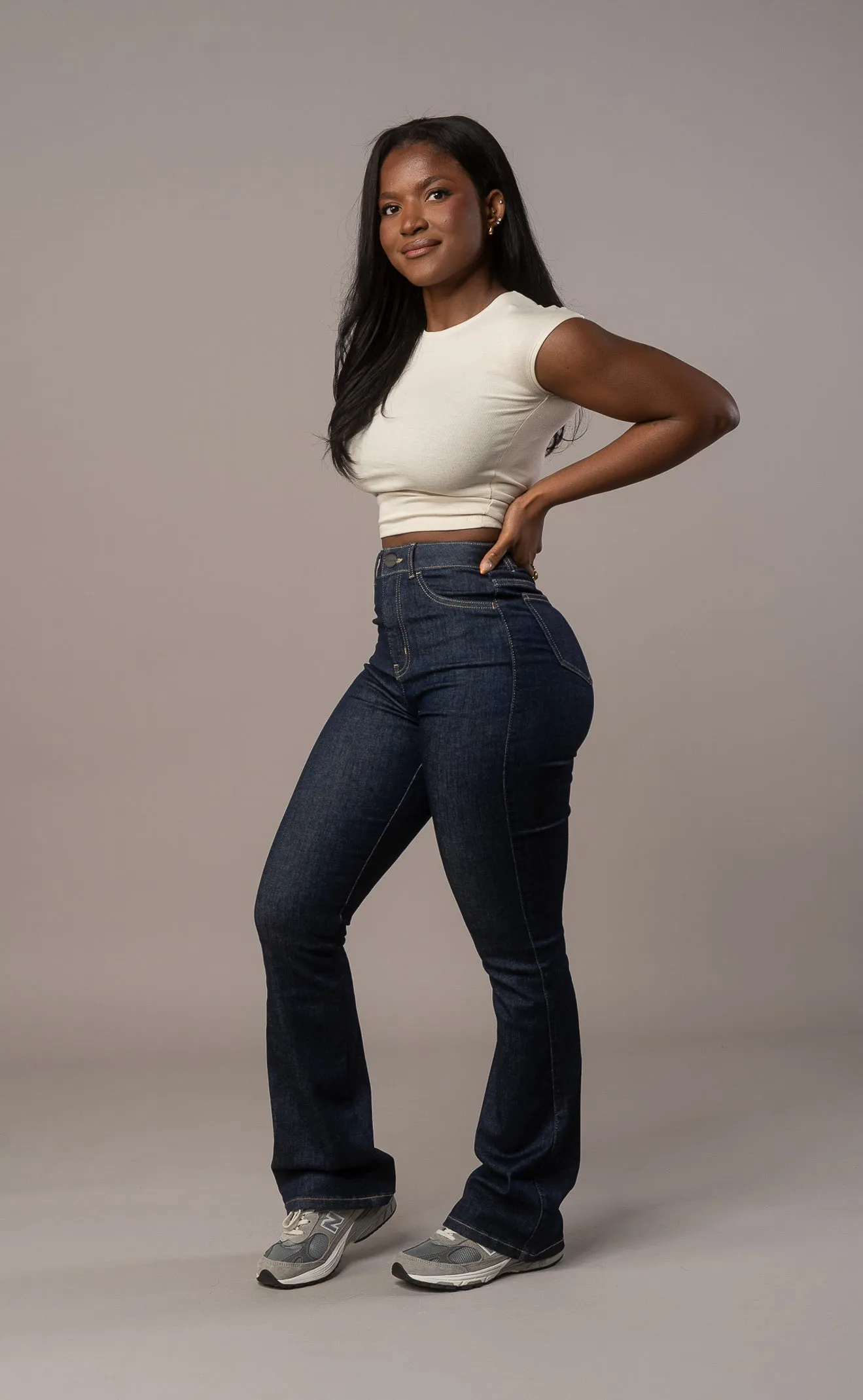 Womens Flared Fitjeans - Rinse Blue sold by Fit Jeans