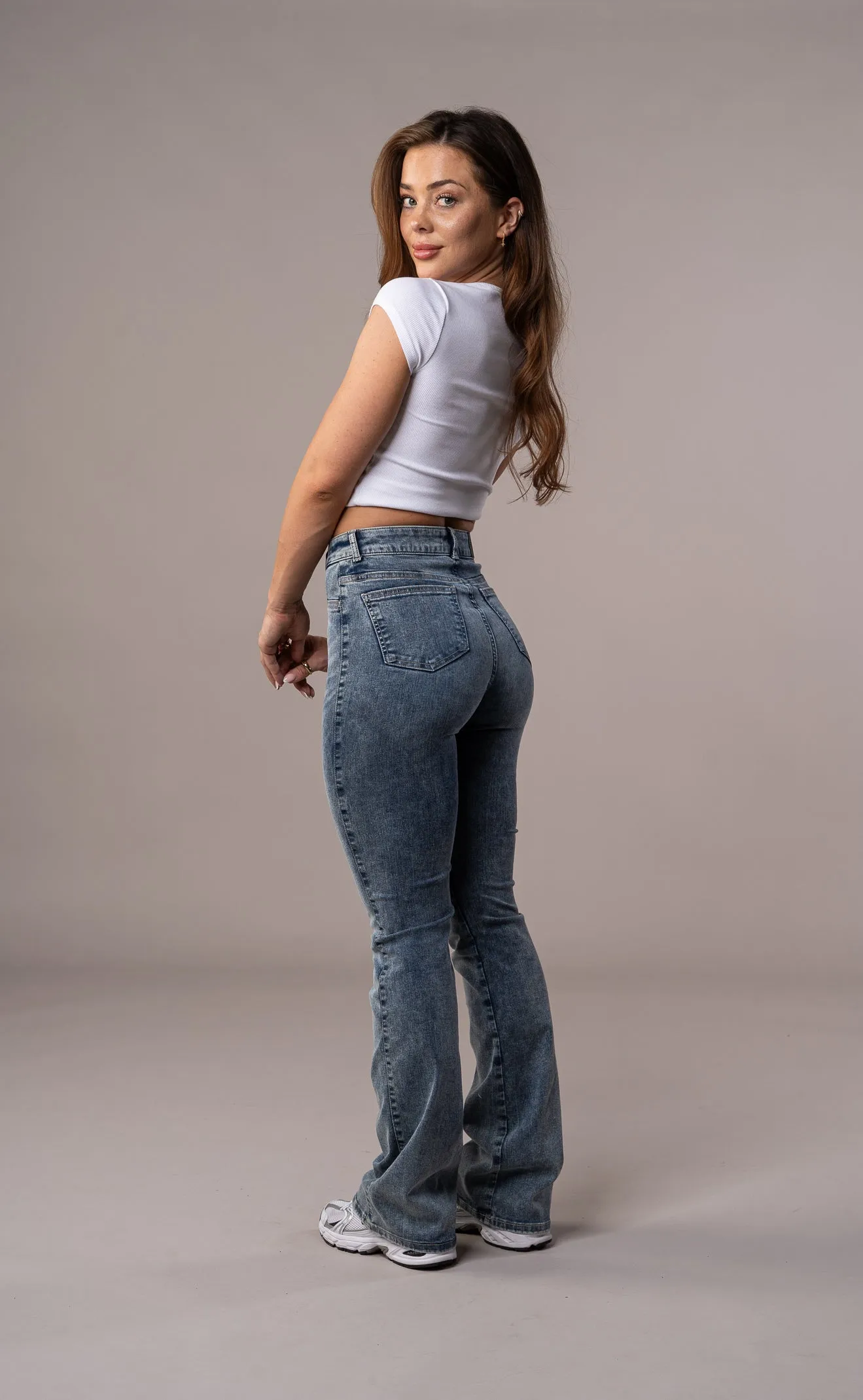 Womens Flared Fitjeans - 80s Blue sold by Fit Jeans product image thumbnail 2