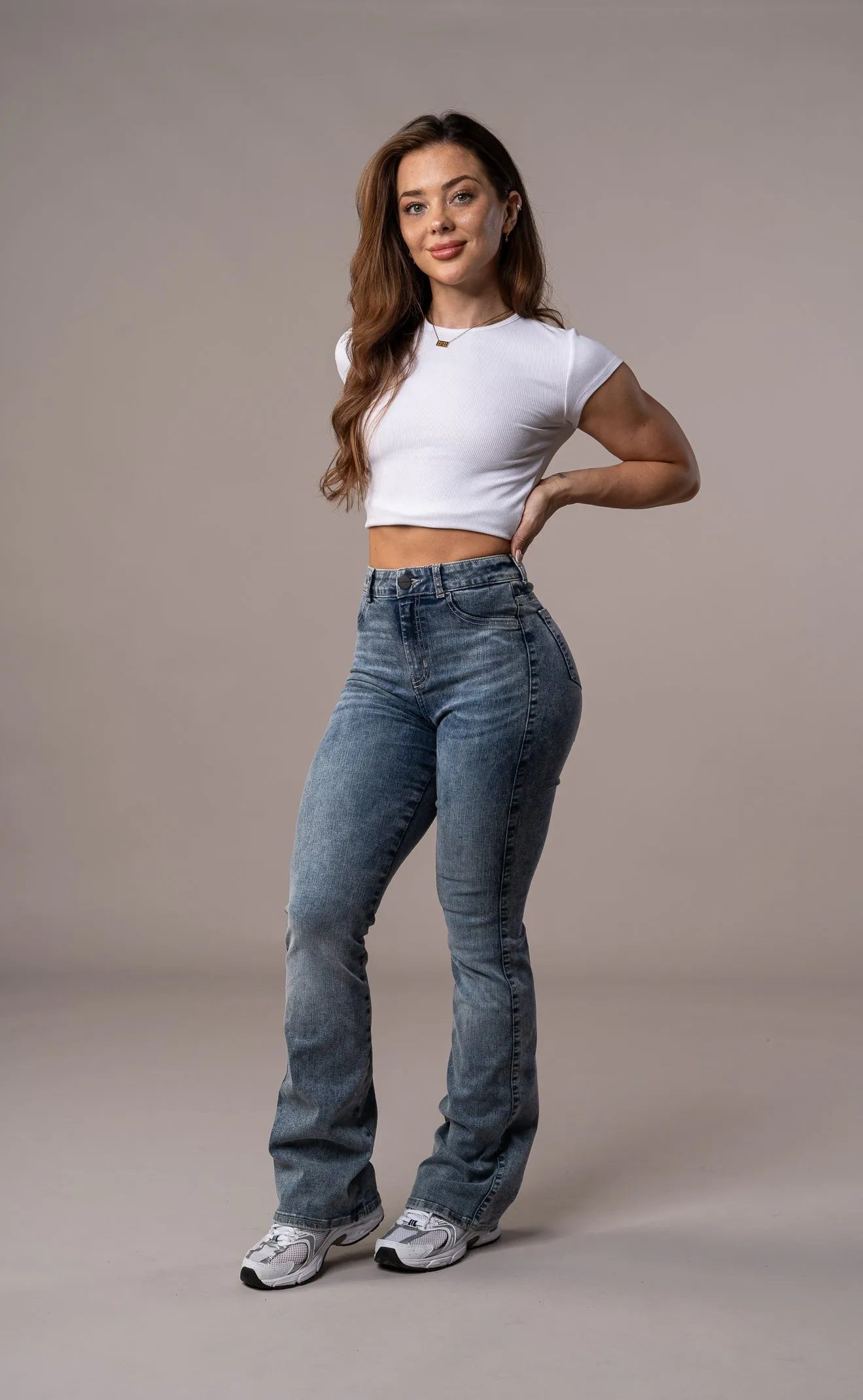 Womens Flared Fitjeans - 80s Blue sold by Fit Jeans