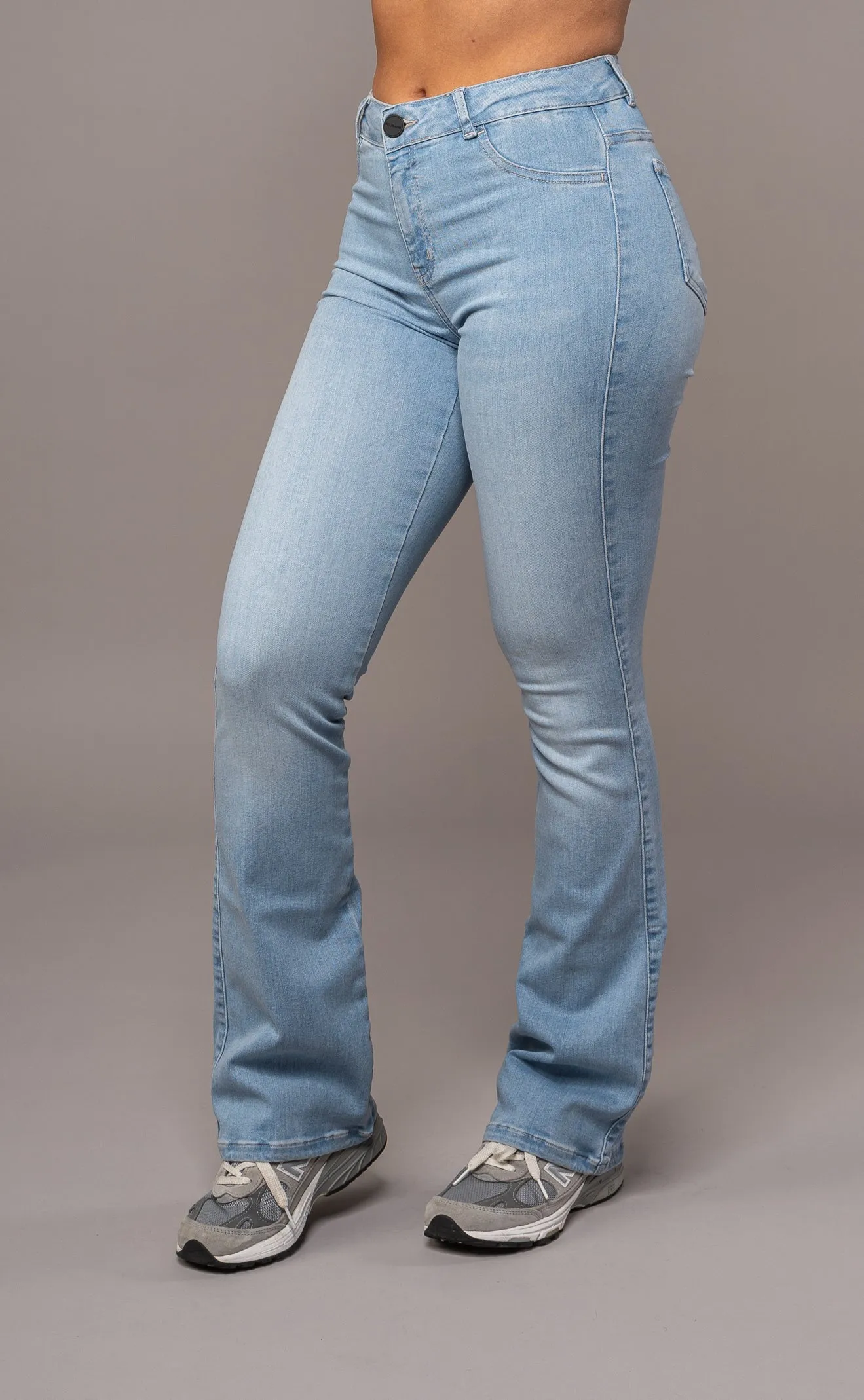Womens Flared Mid Waisted Fitjeans - Arctic Light Blue sold by Fit Jeans product image thumbnail 3