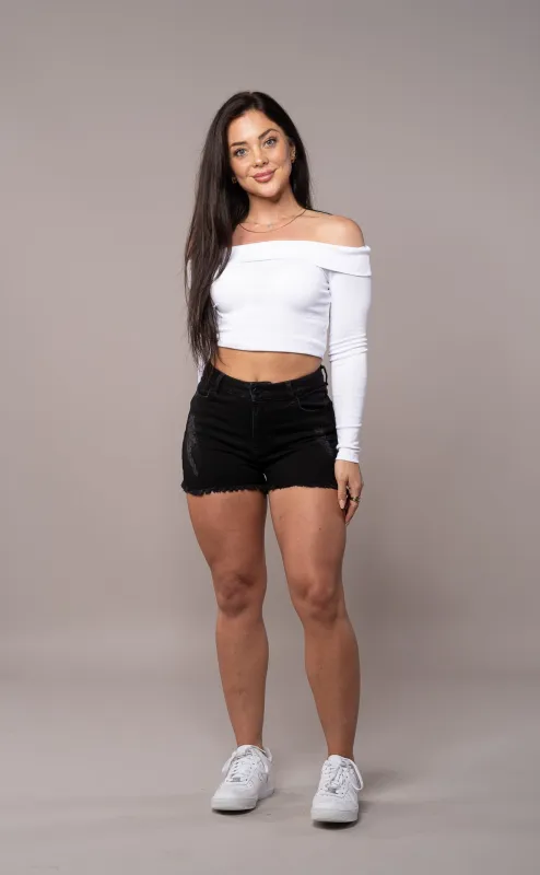 Womens Fitjeans Ripped Shorts - Black sold by Fit Jeans