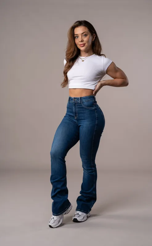 Womens Flared Fitjeans - Sapphire Blue sold by Fit Jeans