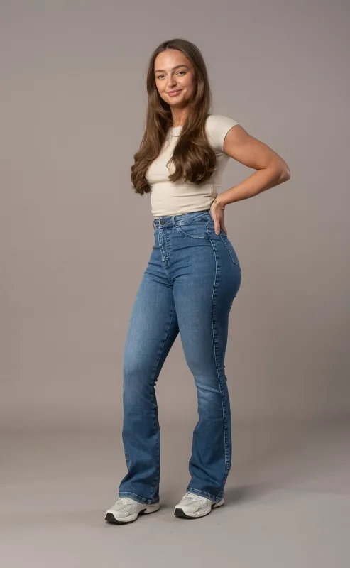 Womens Flared Fitjeans - Azure Blue sold by Fit Jeans