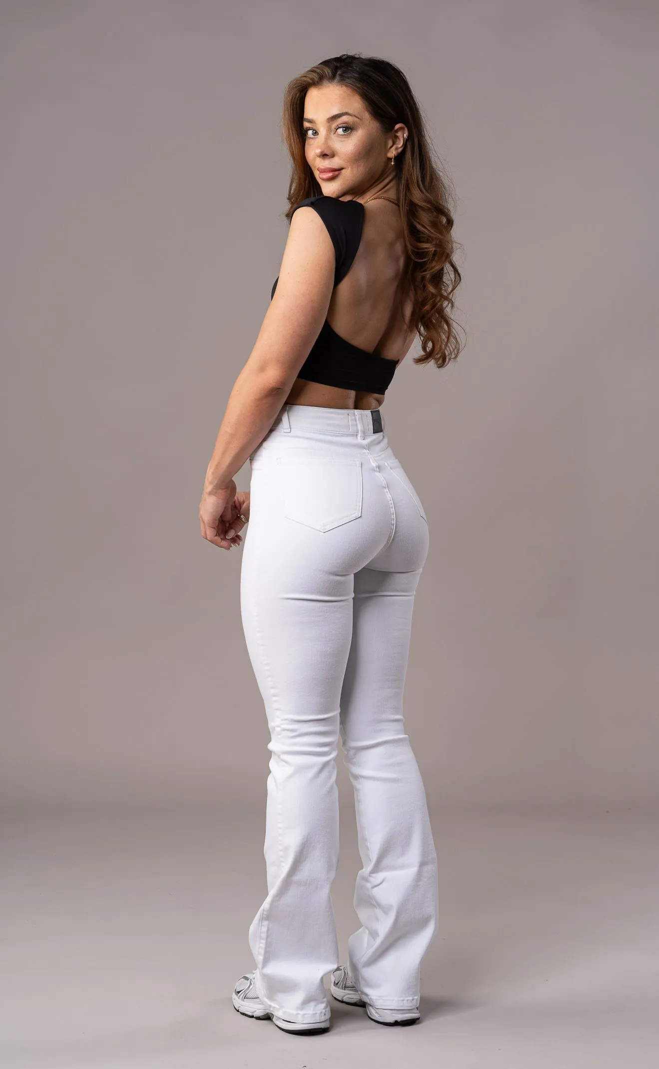 Womens Pastel Flared Fitjeans - White sold by Fit Jeans product image thumbnail 2