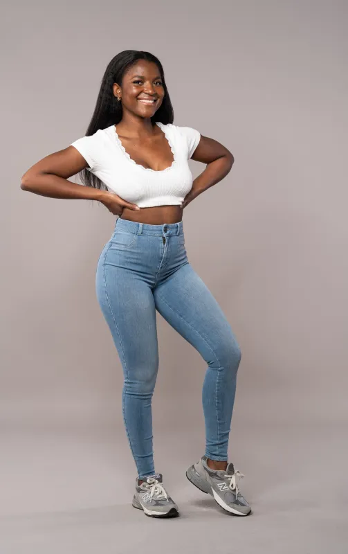 Womens 360 High Waisted Fitjeans - Arctic Light Blue sold by Fit Jeans