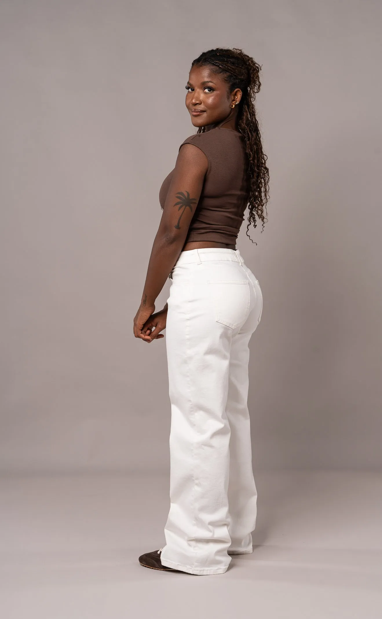 Womens Baggy Low Waisted Fitjeans - White sold by Fit Jeans product image thumbnail 2