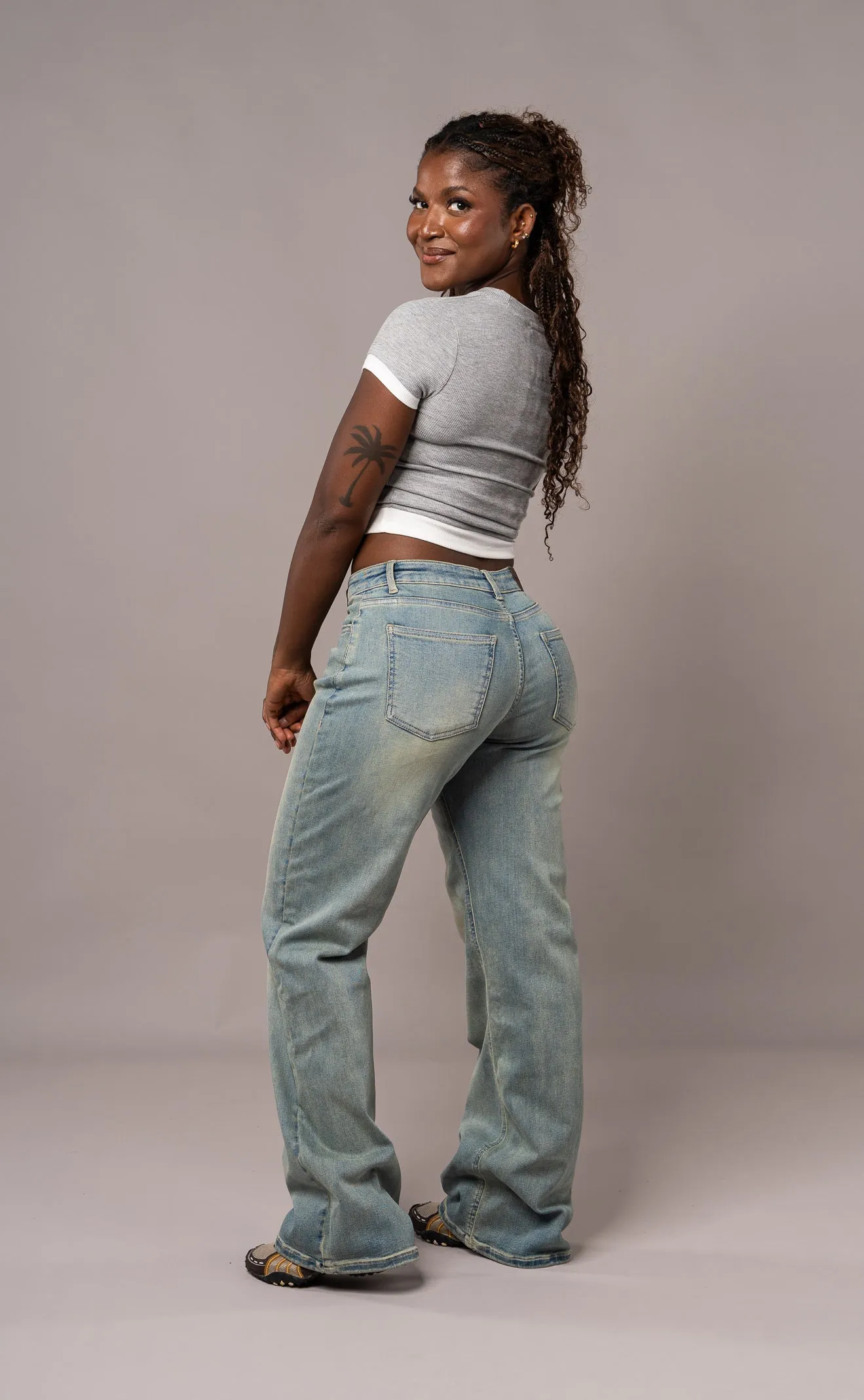 Womens Baggy Low Waisted Fitjeans - Distorted Blue sold by Fit Jeans product image thumbnail 2