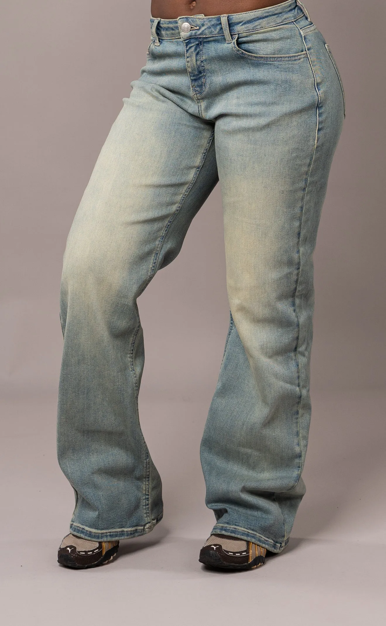 Womens Baggy Low Waisted Fitjeans - Distorted Blue sold by Fit Jeans product image thumbnail 3