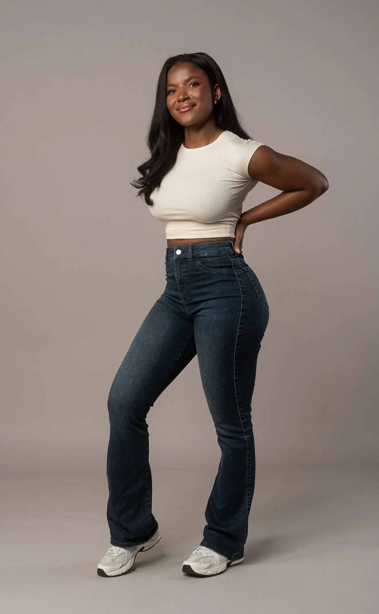 Womens Flared Fitjeans - Emerald Blue sold by Fit Jeans