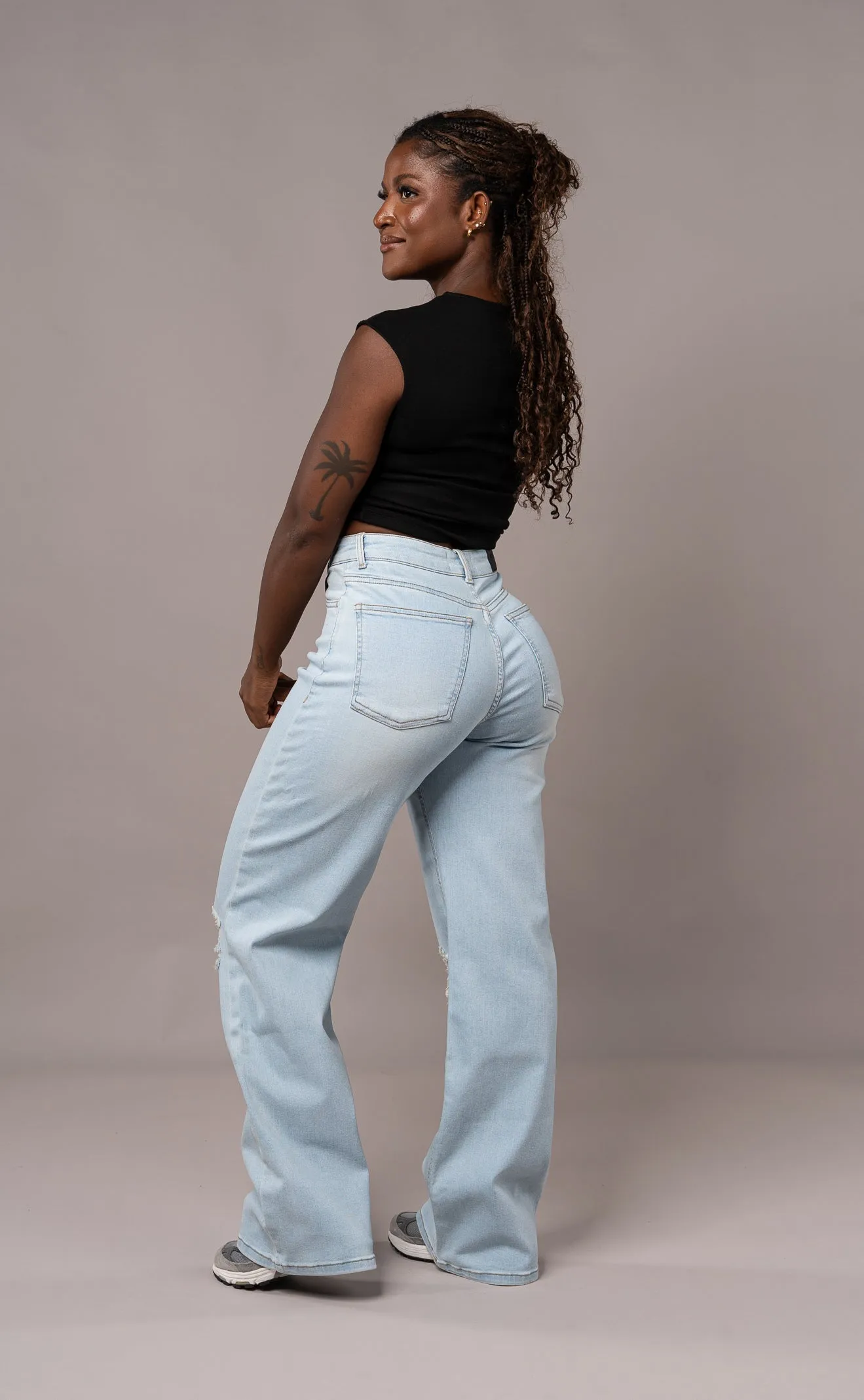 Womens Baggy Ripped Fitjeans - Vintage Blue sold by Fit Jeans product image thumbnail 2