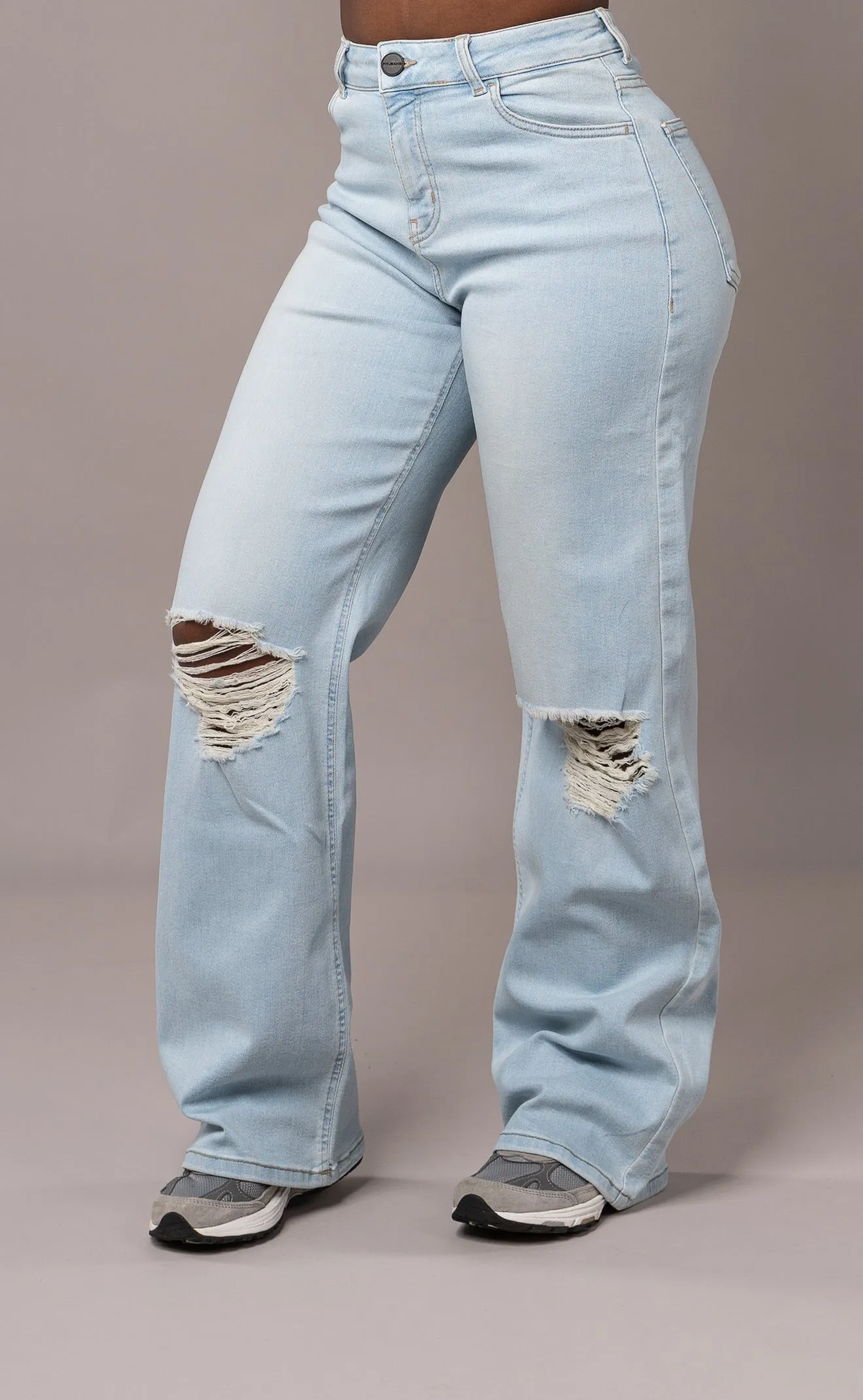 Womens Baggy Ripped Fitjeans - Vintage Blue sold by Fit Jeans product image thumbnail 3