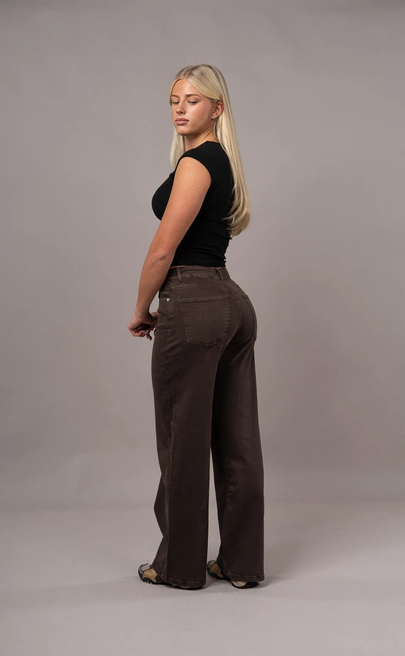 Womens Pastel Baggy Fitjeans - Dark Brown sold by Fit Jeans product image thumbnail 3