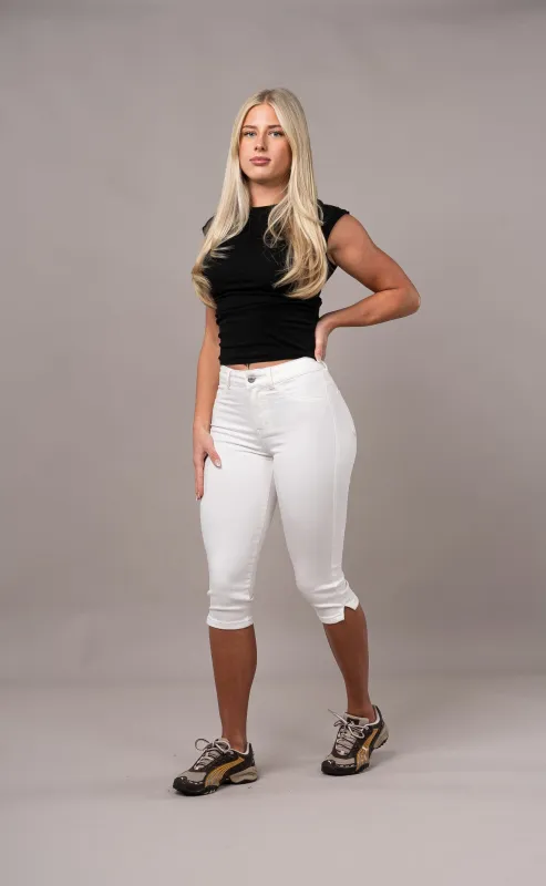 Womens Capri Fitjeans - White made by Fit Jeans