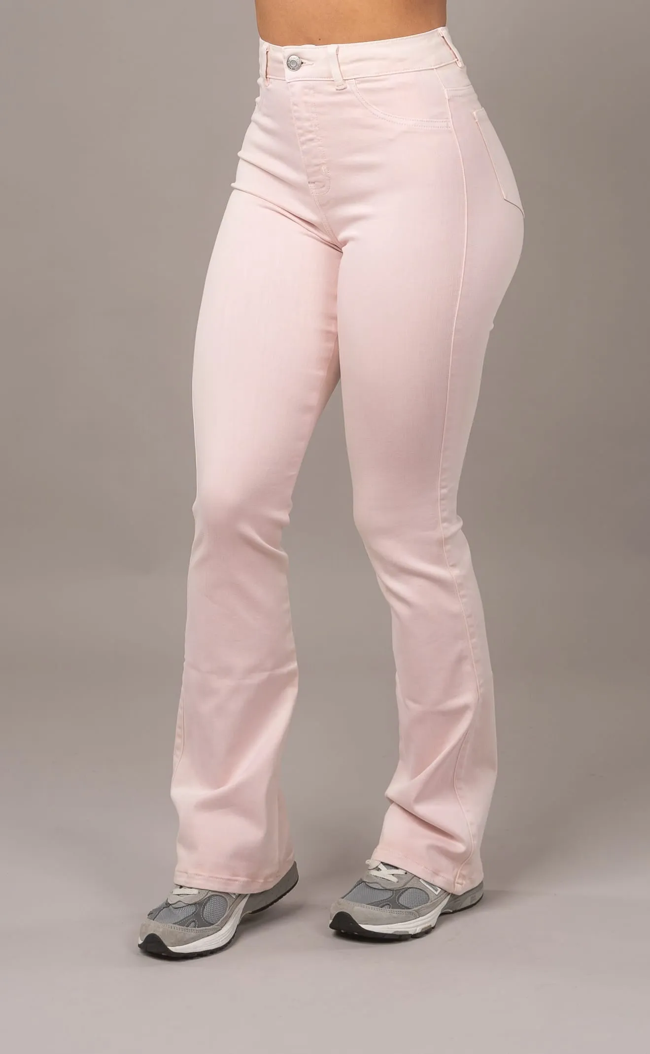 Womens Pastel Flared Fitjeans - Soft Pink sold by Fit Jeans product image thumbnail 3