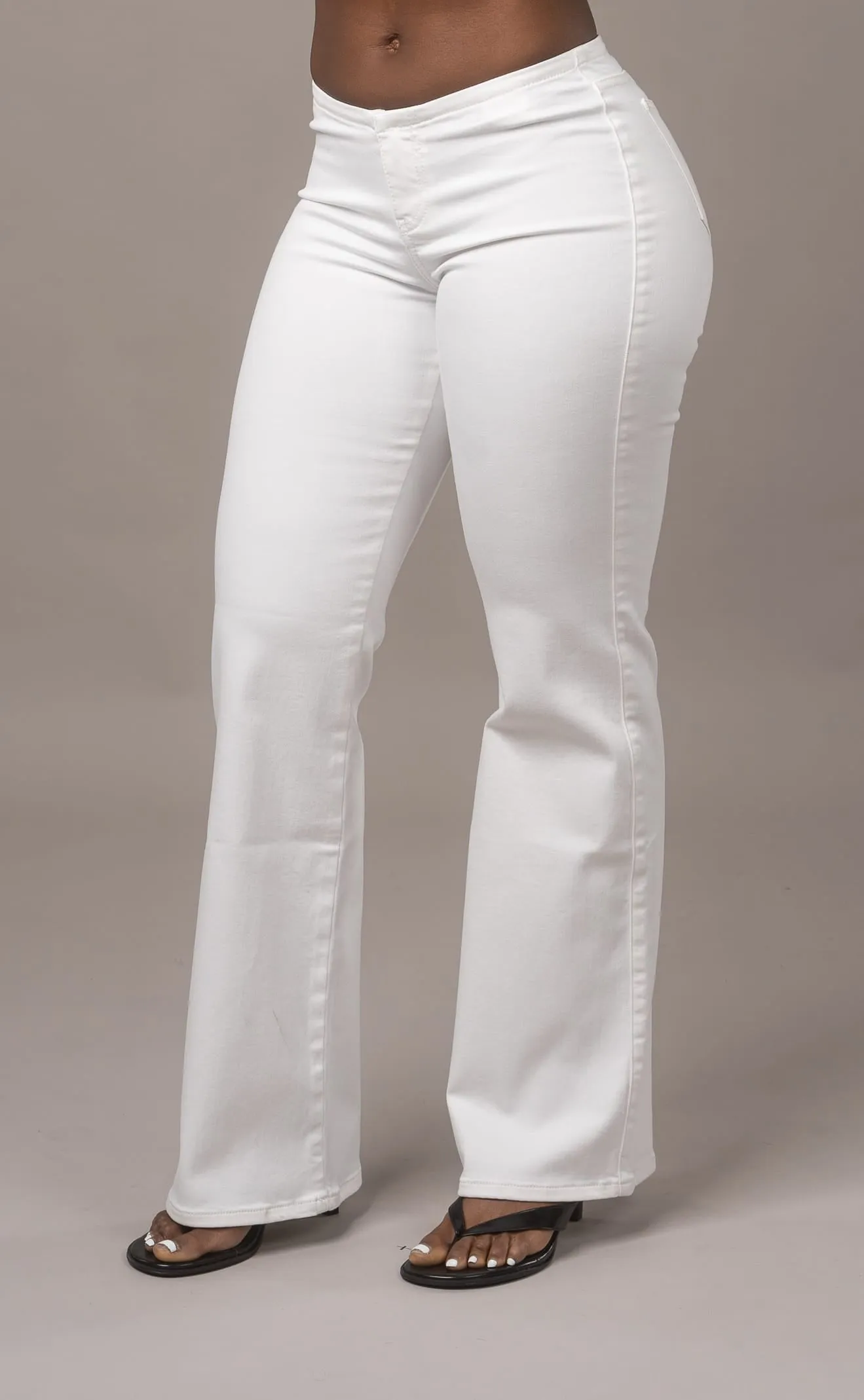 Bare Low Waisted Flared Fitjeans - White sold by Fit Jeans product image thumbnail 3