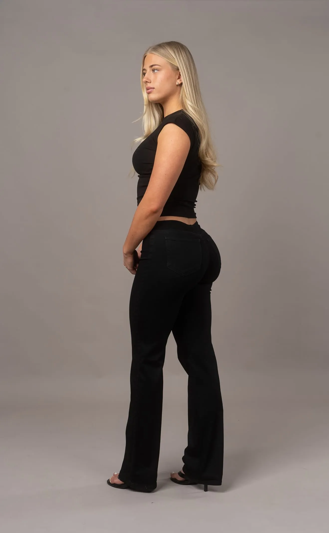 Bare Low Waisted Flared Fitjeans - Black sold by Fit Jeans product image thumbnail 2