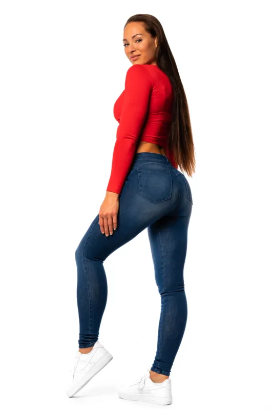 Womens 360 V2 Mid Waisted Fitjeans - Deep Indigo sold by Fit Jeans