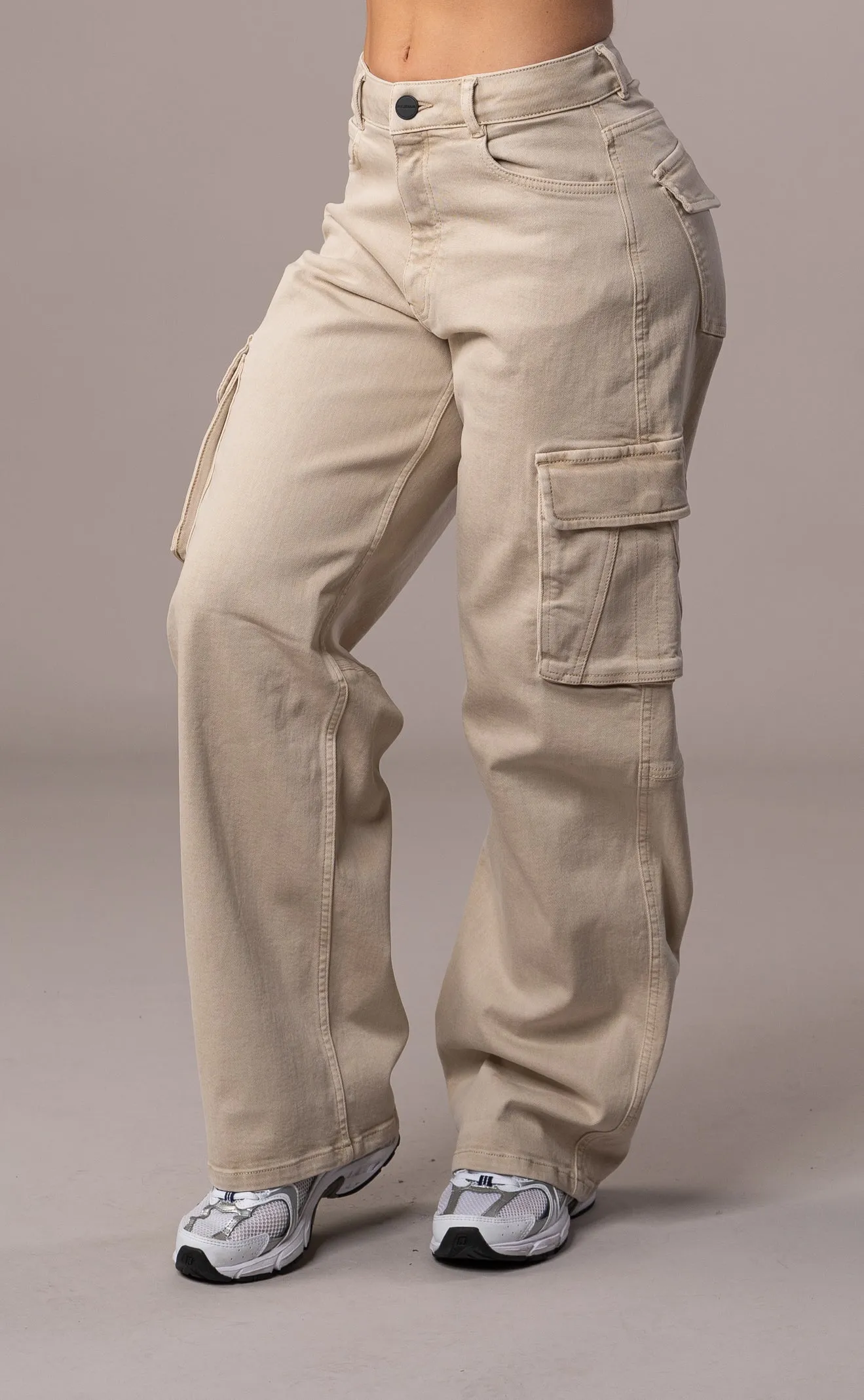 Womens Pastel Cargo Fitjeans - Sand sold by Fit Jeans product image thumbnail 3