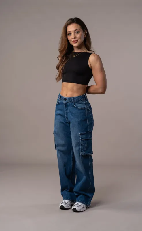 Womens Cargo Fitjeans - Azure Blue sold by Fit Jeans