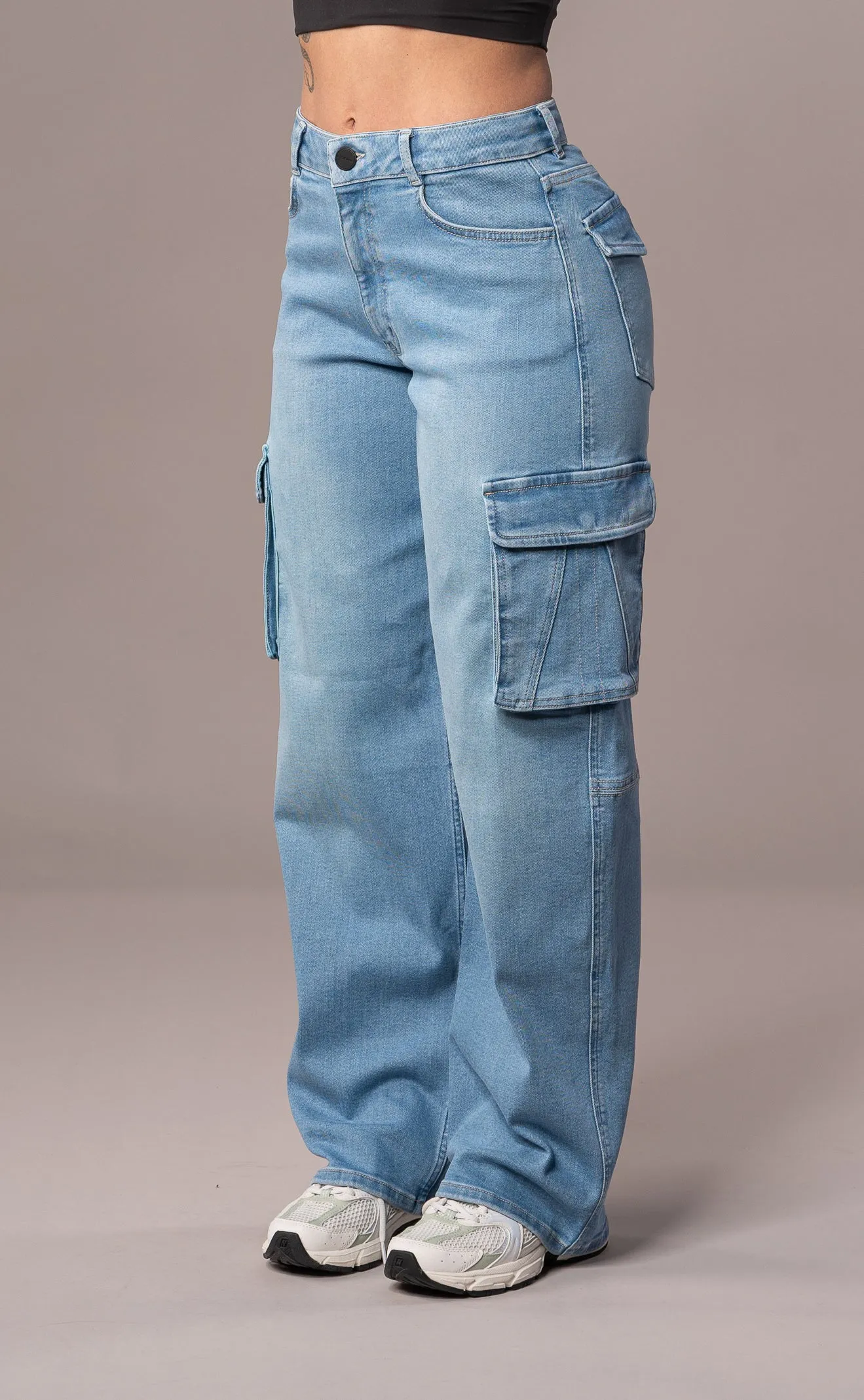 Womens Cargo Fitjeans - Arctic Light Blue sold by Fit Jeans product image thumbnail 3