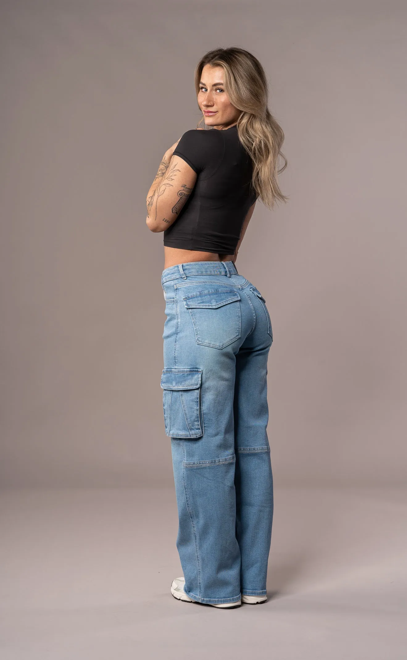 Womens Cargo Fitjeans - Arctic Light Blue sold by Fit Jeans product image thumbnail 2