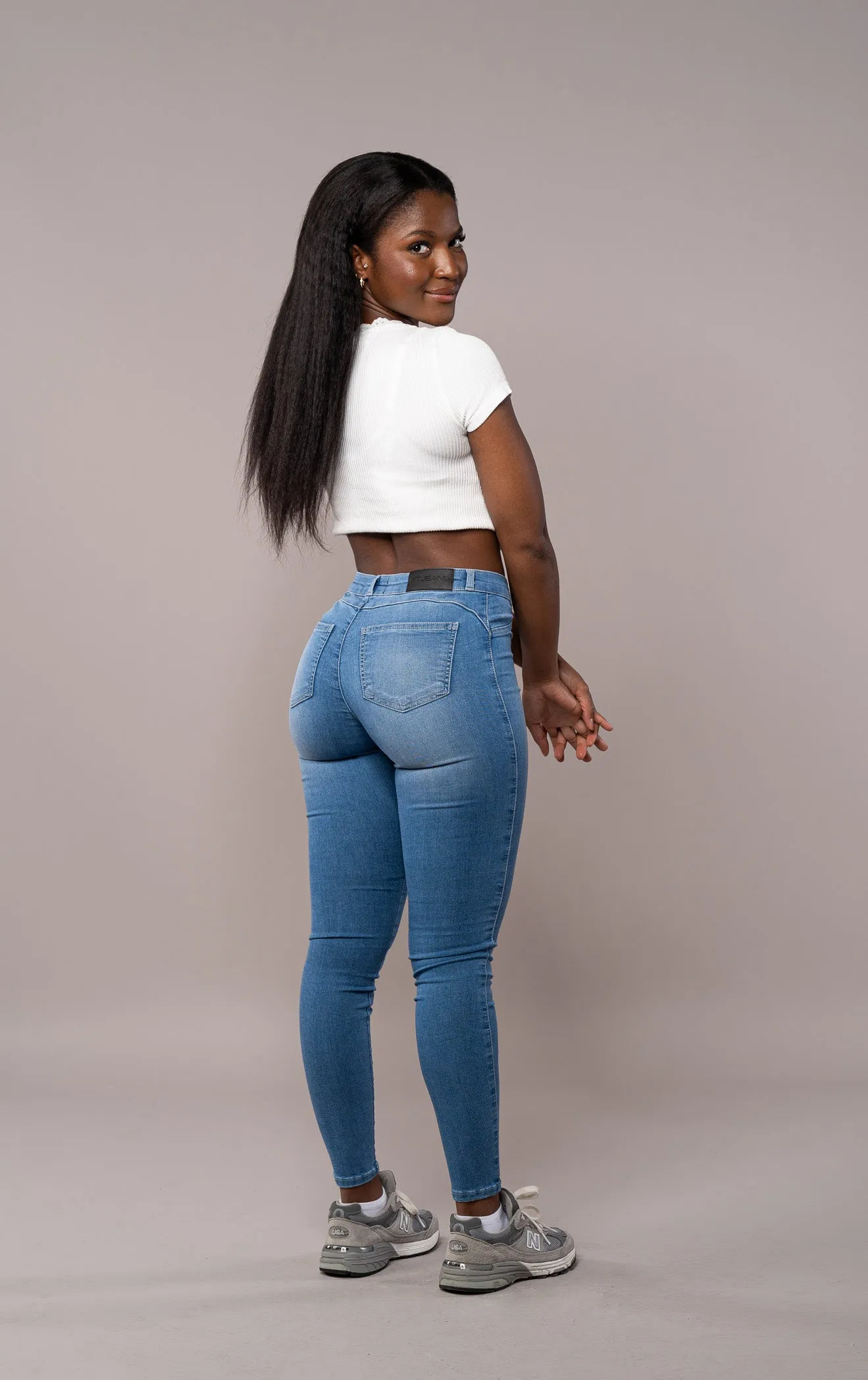Womens Contour Mid Waisted Fitjeans - Arctic Light Blue sold by Fit Jeans product image thumbnail 2