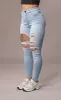 Womens Regular Super Ripped High Waisted Fitjeans - Bleach Blue sold by Fit Jeans