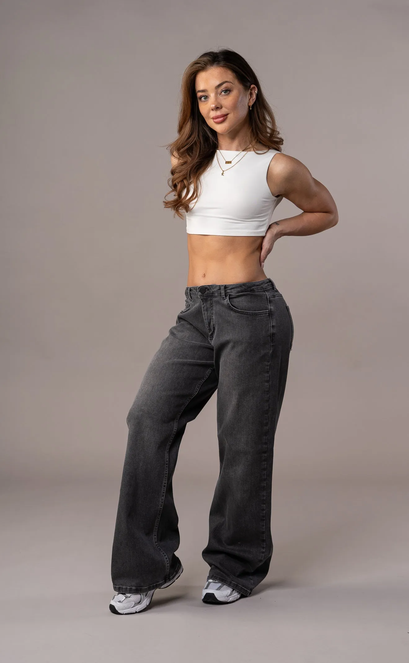 Womens Baggy Low Waisted Fitjeans - Grey sold by Fit Jeans