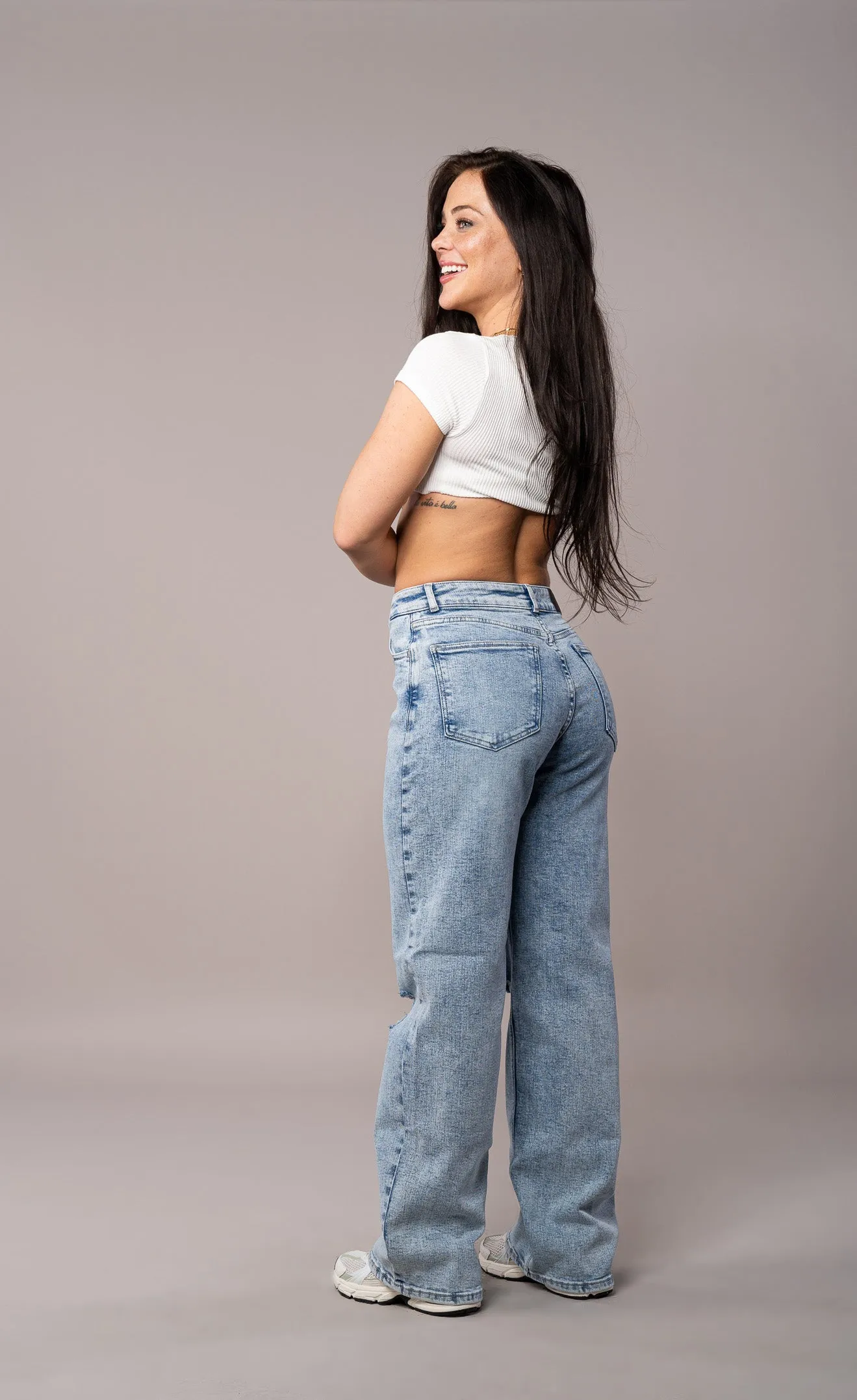 Womens Baggy Ripped Fitjeans - 80s Blue sold by Fit Jeans product image thumbnail 2