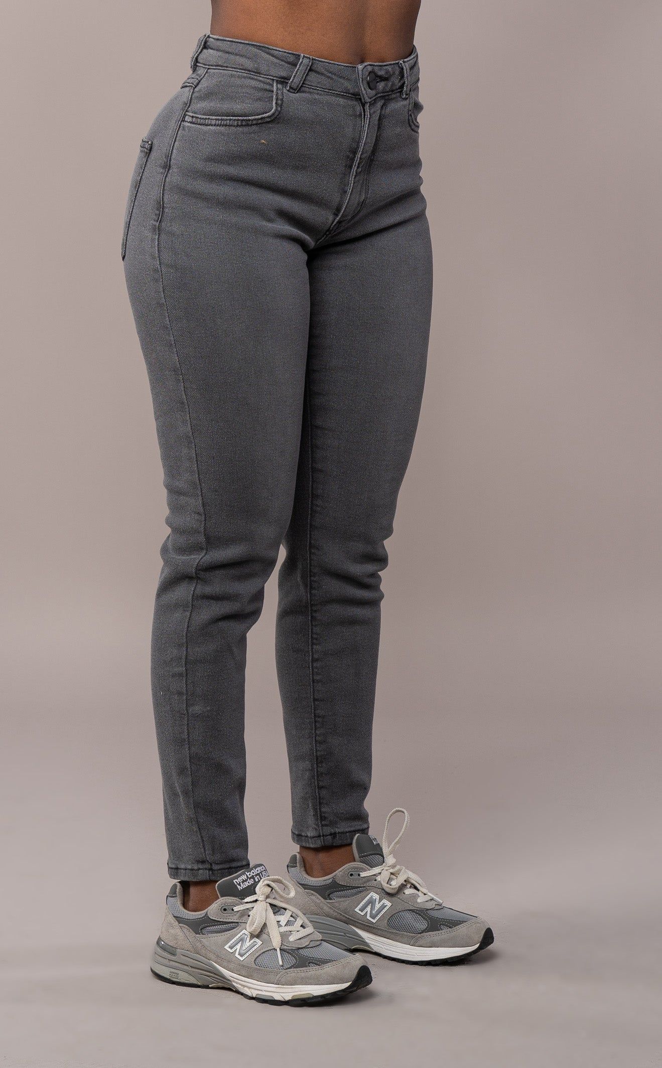 Womens Traditional V2 Mom High Waisted Fitjeans - Grey sold by Fit Jeans product image thumbnail 3