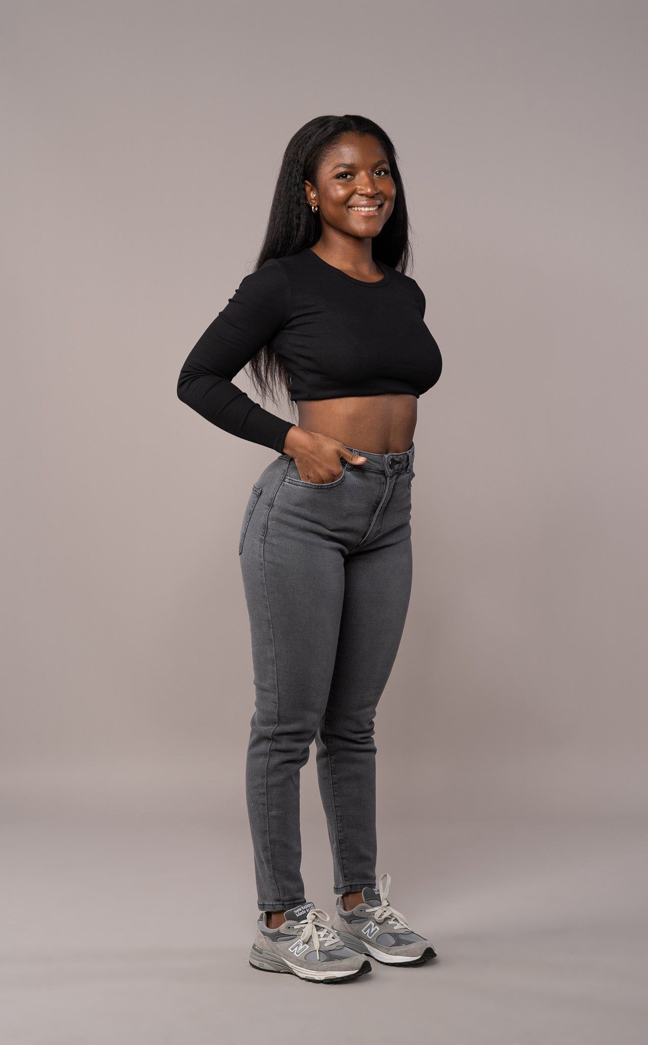 Womens Traditional V2 Mom High Waisted Fitjeans - Grey sold by Fit Jeans