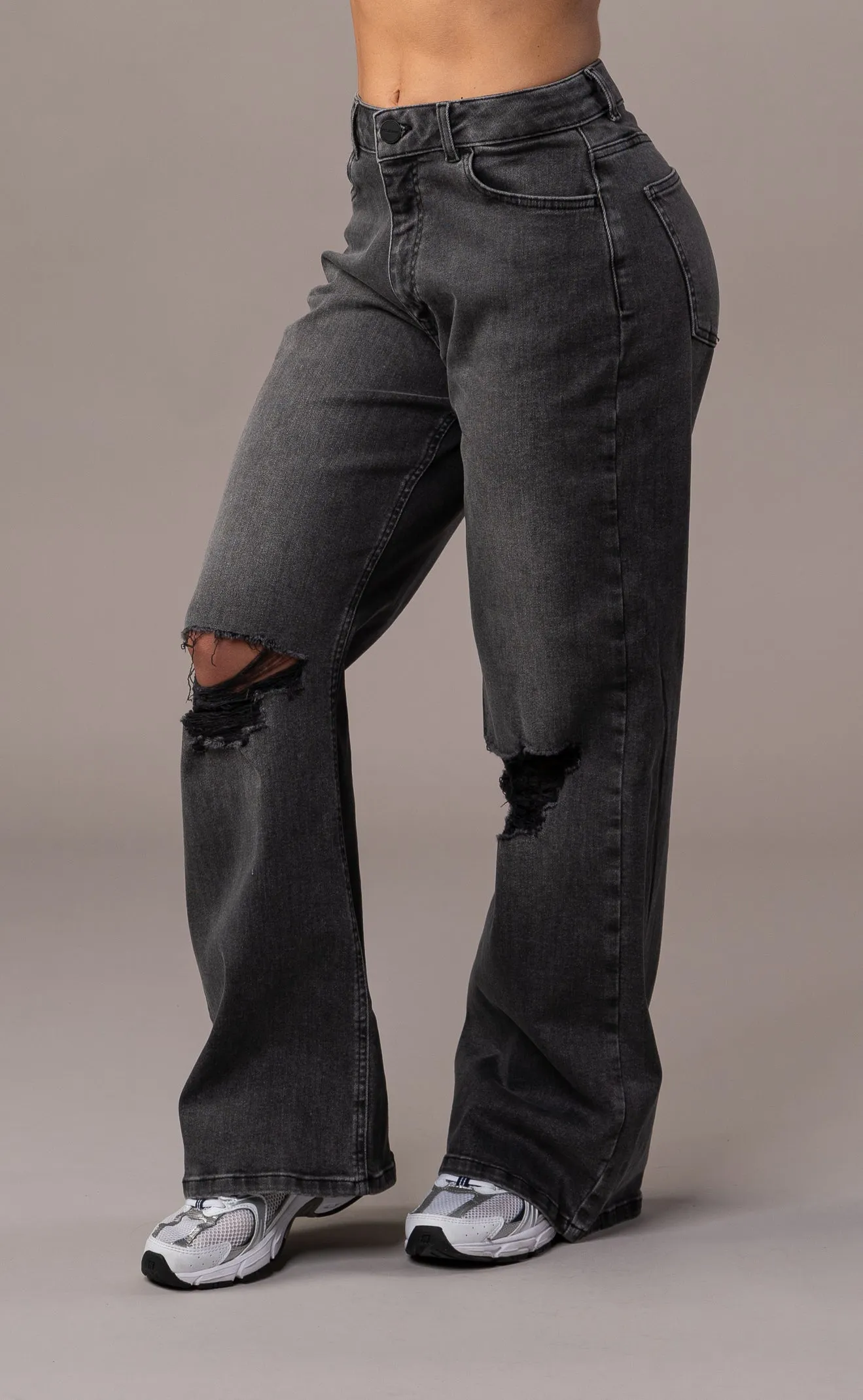 Womens Baggy Ripped Fitjeans - Grey sold by Fit Jeans product image thumbnail 3