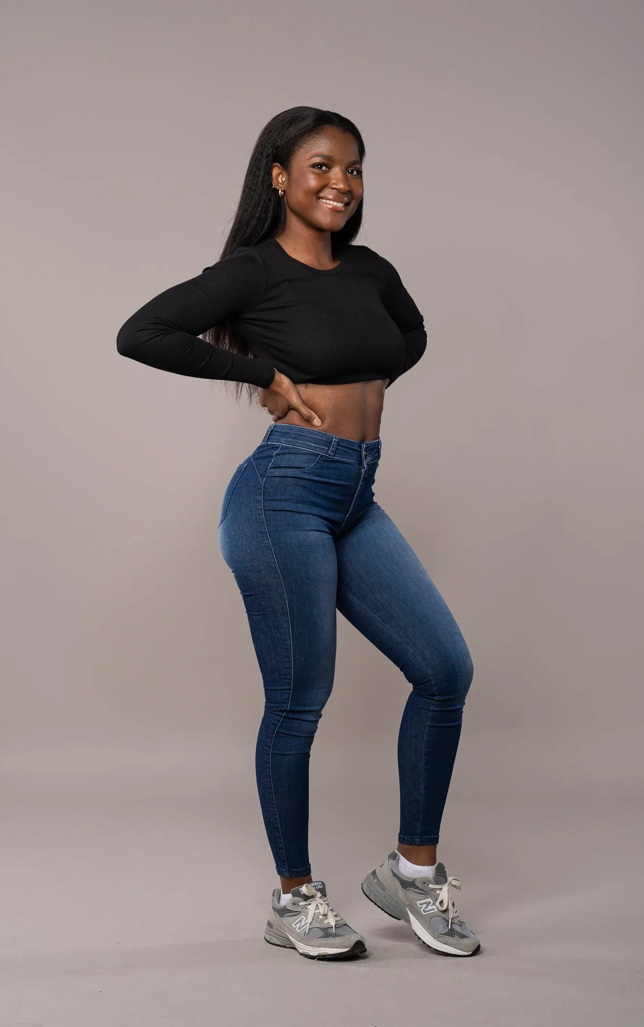 Womens Contour Mid Waisted Fitjeans - Space Blue sold by Fit Jeans