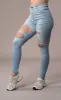 Womens Regular Super Ripped High Waisted Fitjeans - Vintage Blue sold by Fit Jeans
