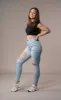 Womens Regular Super Ripped High Waisted Fitjeans - Vintage Blue sold by Fit Jeans