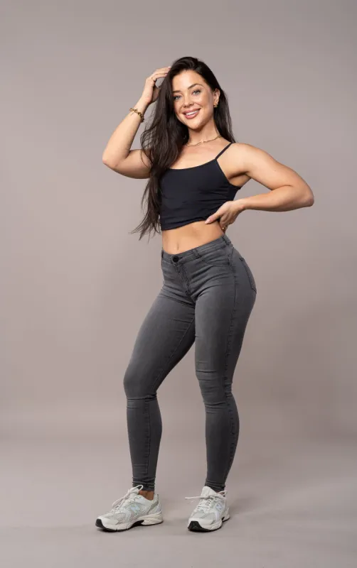 Womens Contour Mid Waisted Fitjeans - Grey sold by Fit Jeans