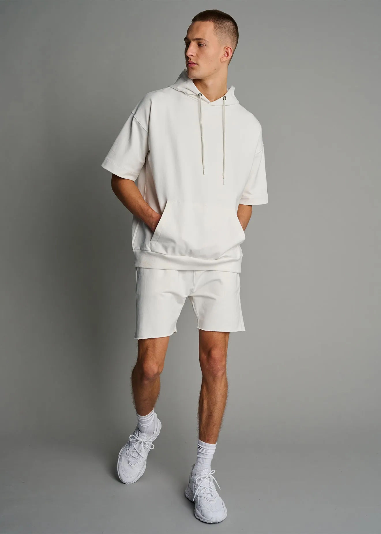 Cream Short Sleeve Comfort Hoodie sold by Everyday Sunday product image thumbnail 2