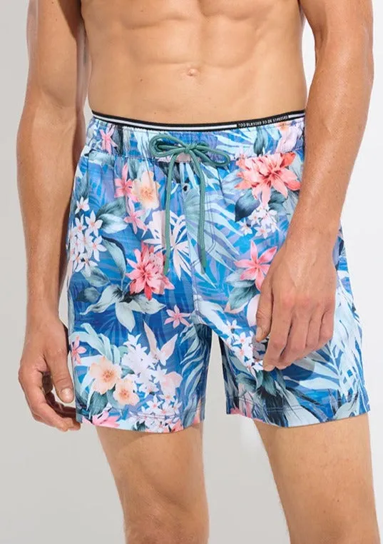Blue Tropical Sport Swim Short sold by Everyday Sunday