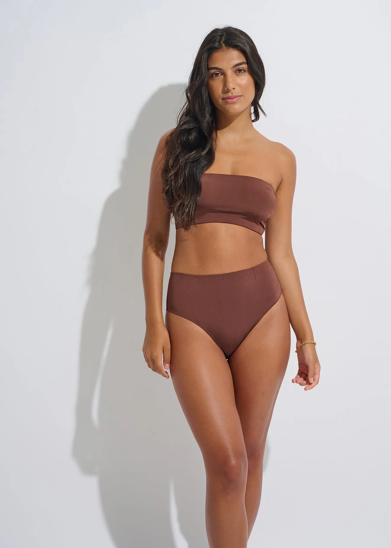 Dark Brown High Waist Bikini Bottom sold by Everyday Sunday product image thumbnail 5