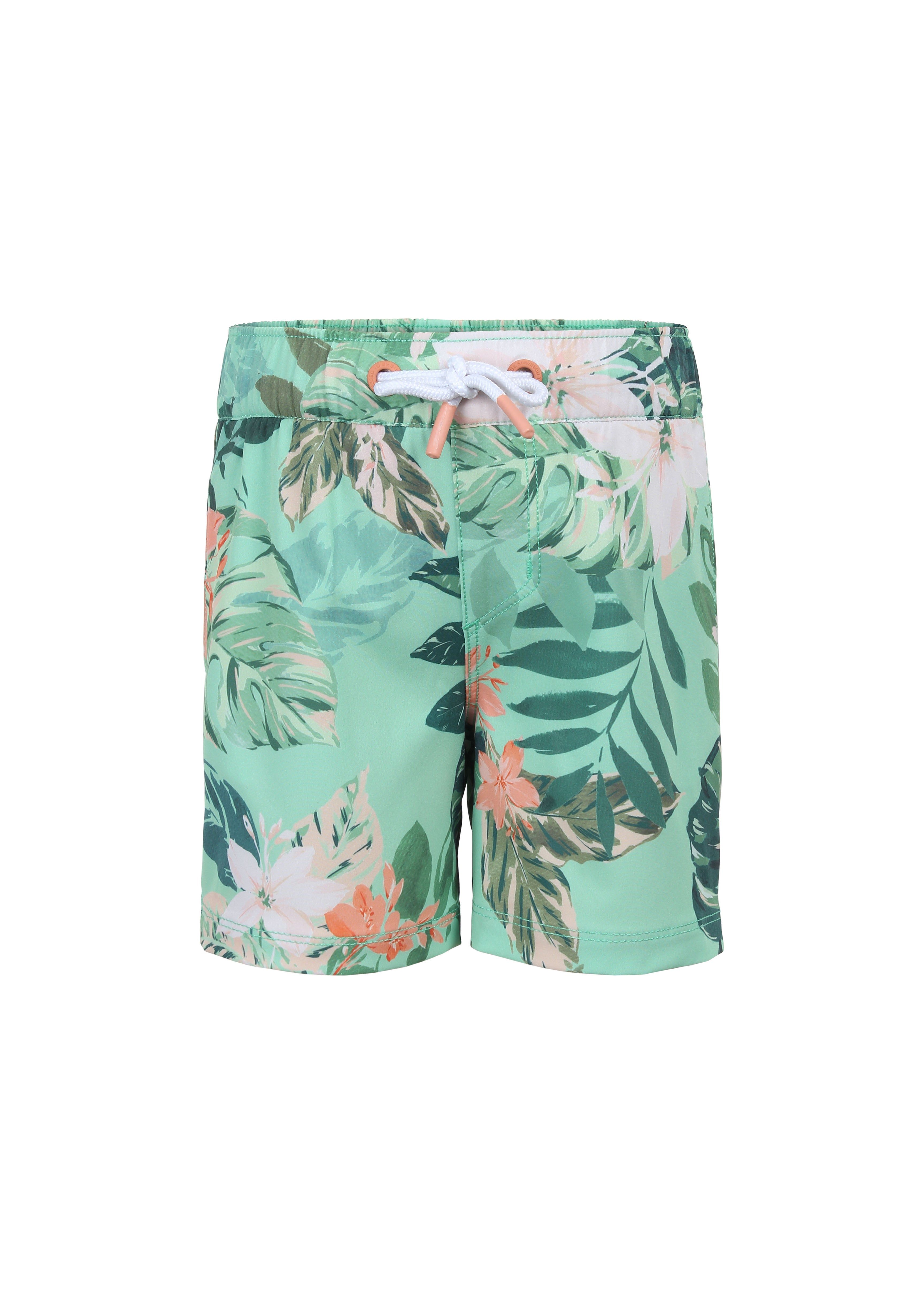 Green Tropical Boy Casual Swim Trunk sold by Everyday Sunday