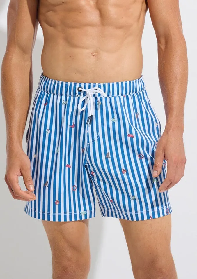 Beach Stripe Casual Swim Short sold by Everyday Sunday
